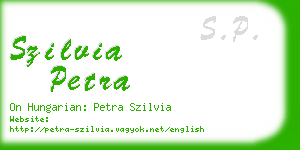 szilvia petra business card